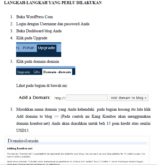 langkah-langkah domain mapping wordpress.com