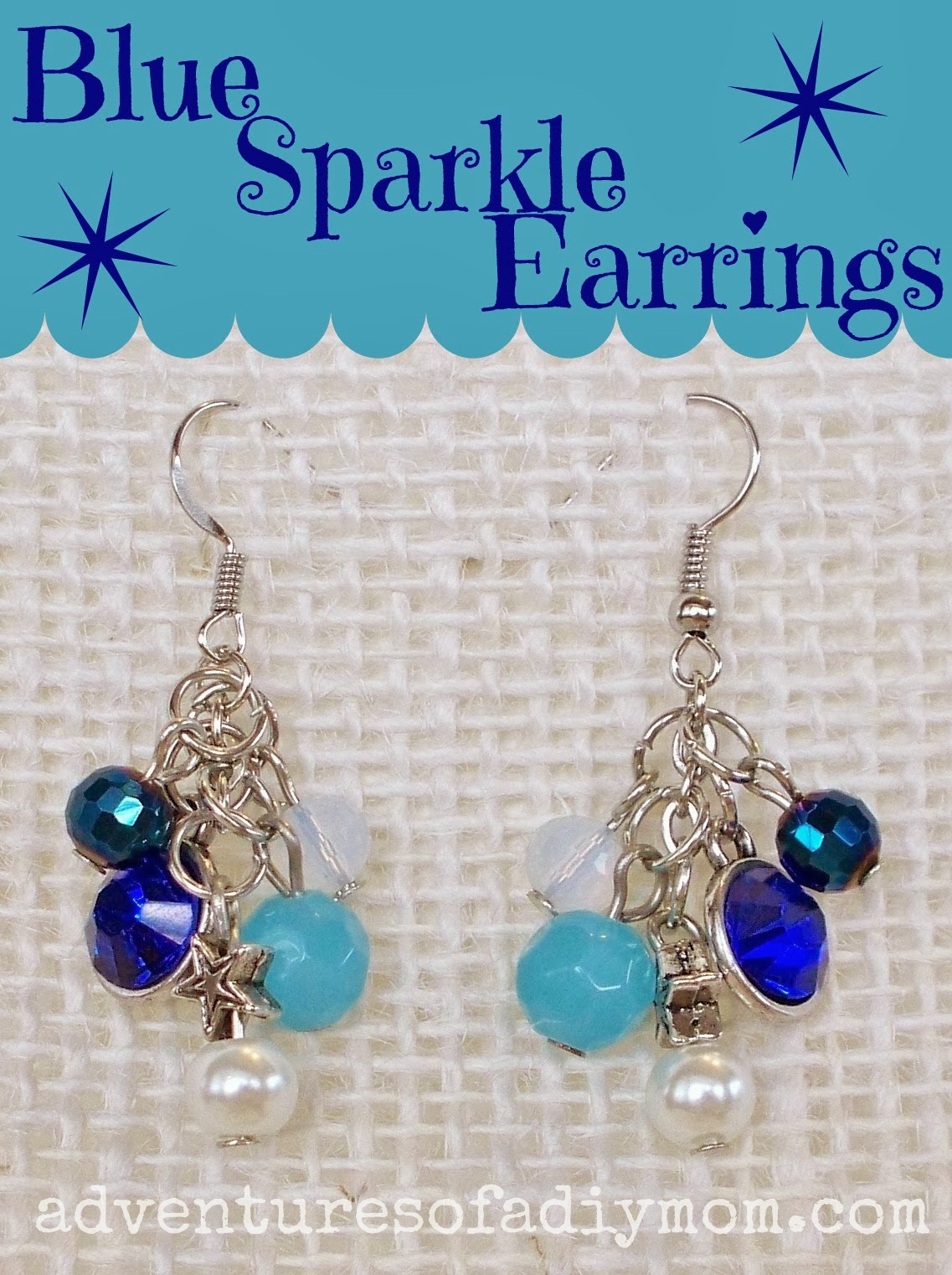 How to Make Blue Sparkle Earrings and Bracelet Adventures of a DIY Mom