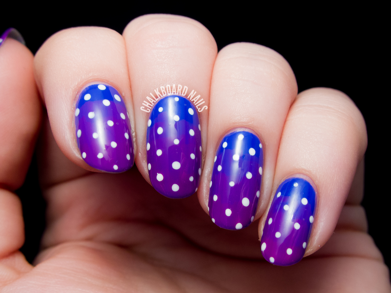 Blurple Syrup Gradient with Polka Dots (and a Bonus Manicure ...