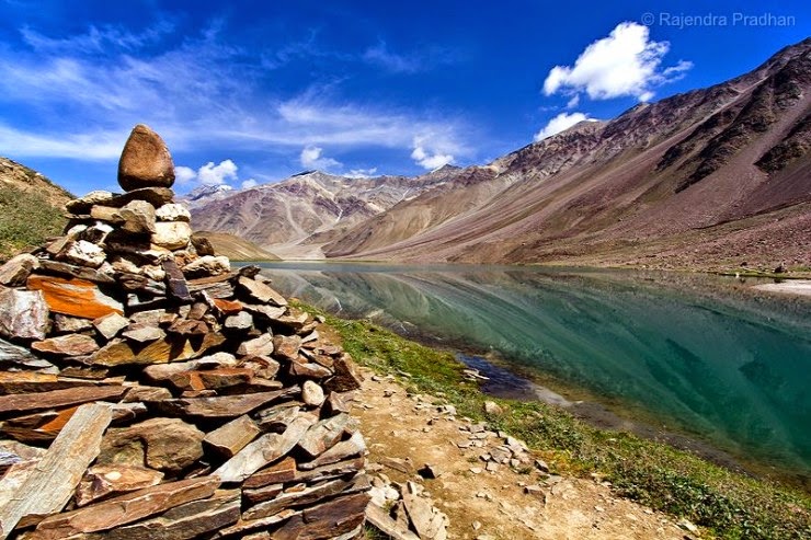 Chandra Taal – Lake of the Moon in the Himalayas, India Chandra Taal – Lake of the Moon in the Himalayas, India