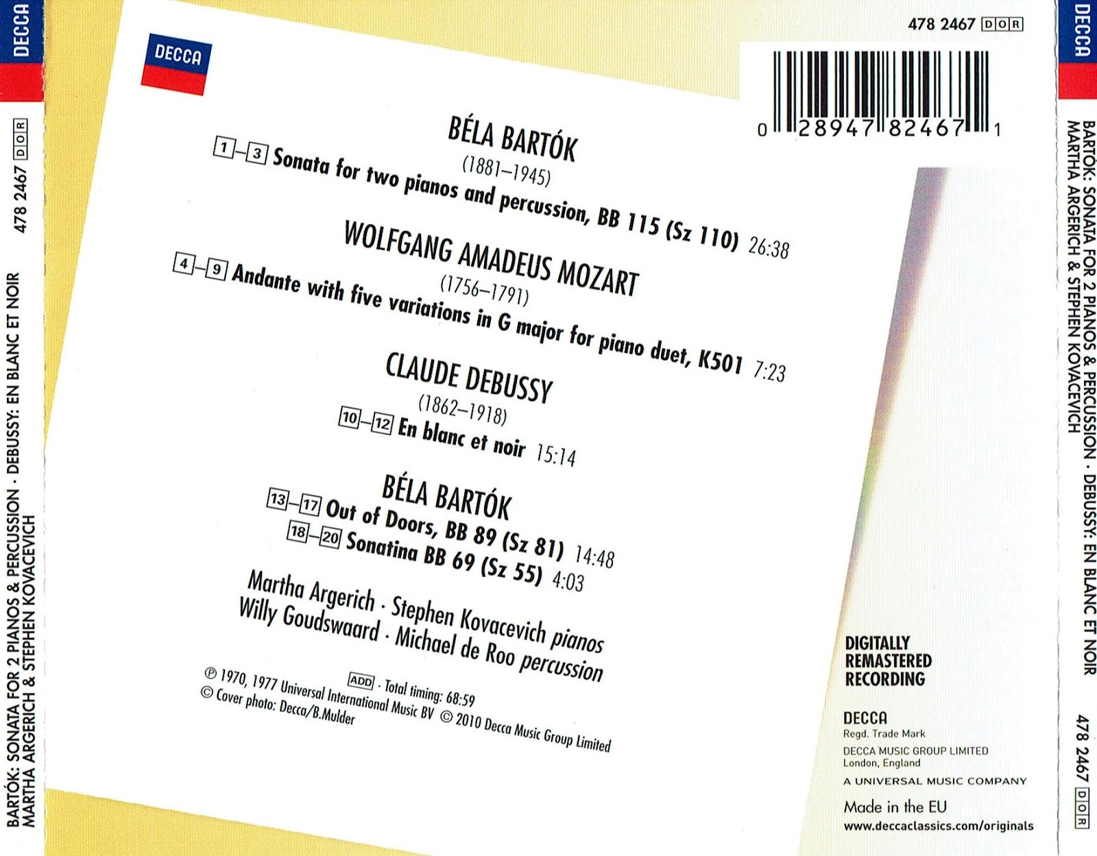 Magical Journey Bela Bartok Claude Debussy Sonatas For 2