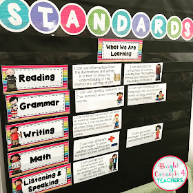 Easy to use student friendly standards cards in kid friendly language make switching standards out so much easier.