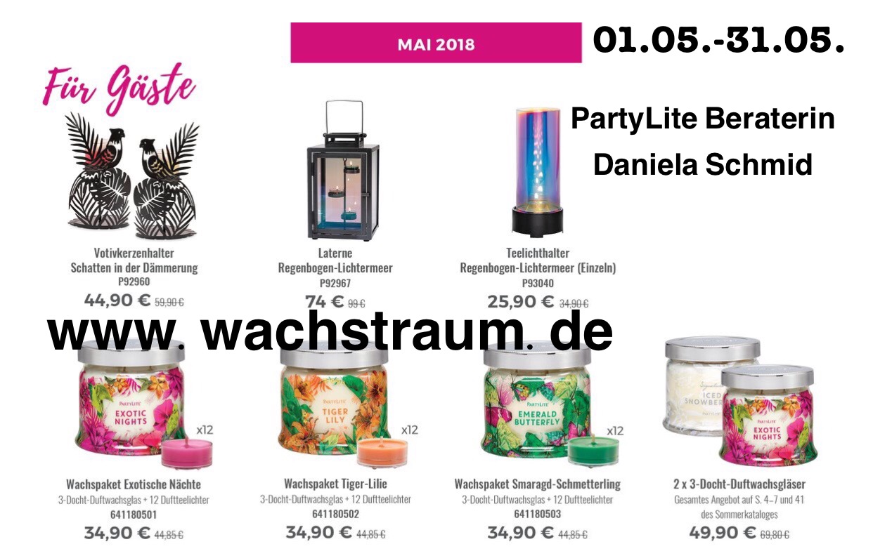 wachstraum.de PartyLite® Online Shop Partylite.de Angebote Mai 2018