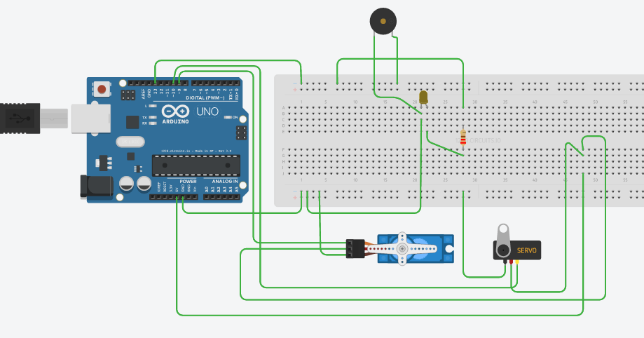 Arduino Continuous Opening and Closing Gate System with LED, Buzzer and ...