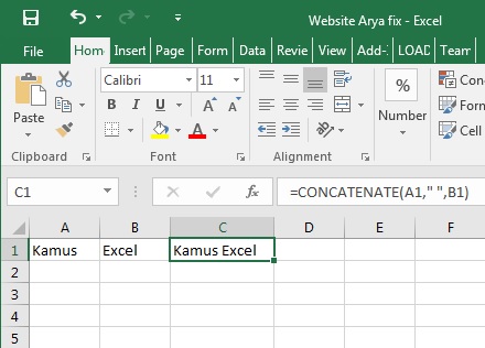 Woffer48 Excel Rumus Text Fungsi Concatenate Left Right Dan Mid