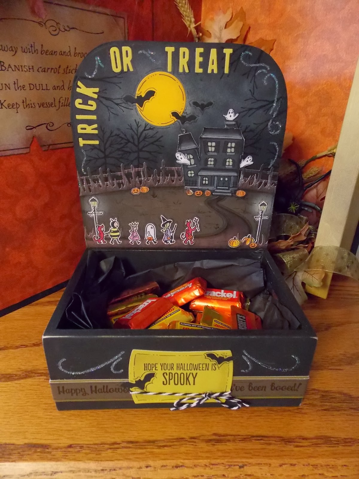 Laura's Card Corner trick or treat candy box