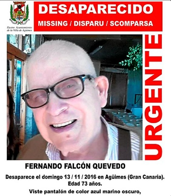 El hombre de Agüimes desaparecido necesita medicación El hombre de Agüimes desaparecido necesita medicación