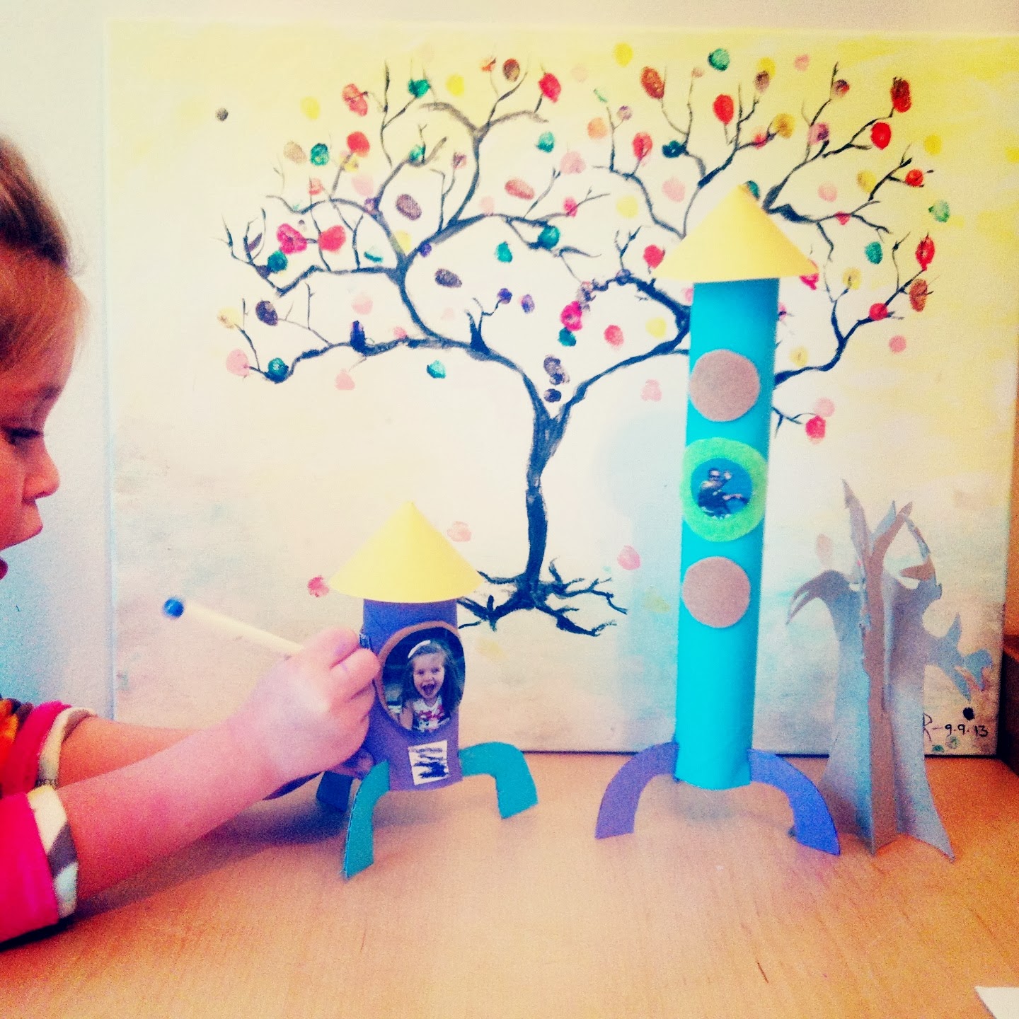 MunchkinTime: Colorful Rocket Craft from Recycle Bin
