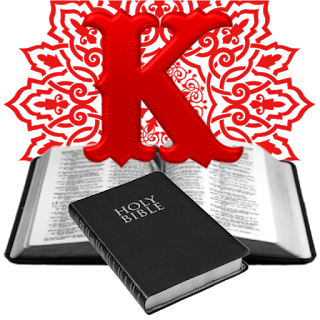 Abecedario Rojo con Biblia. Red Alphabet with a Bible.