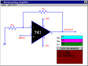 Screenshot Op-Amp Circuits Program