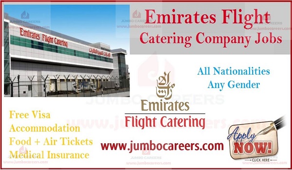 Latest catering jobs in Dubai, free visa air ticket jobs in Dubai,