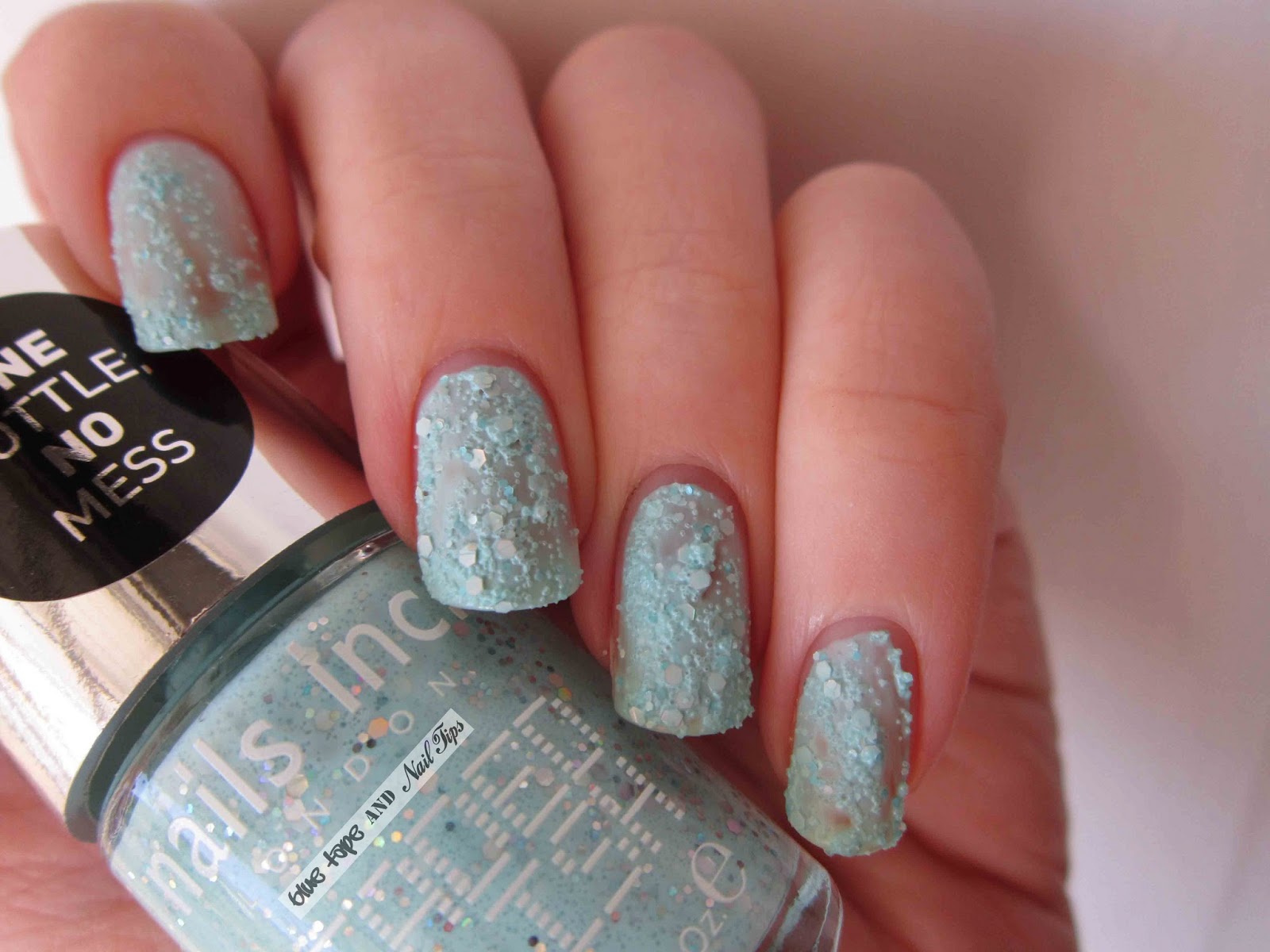 Blue Tape and Nail Tips Nails Inc Beaded Polish