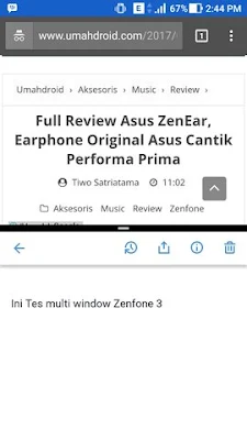 Screenshot Multiwindow di Asus Zenfone 3