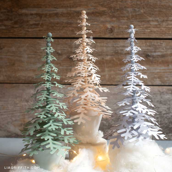 9 diy para crear mini árboles de Navidad