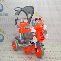 Sepeda Roda Tiga Family F845DT Lebah Sandaran Tangan Seri Bintang dan Rangka Sistem Suspensi Orange