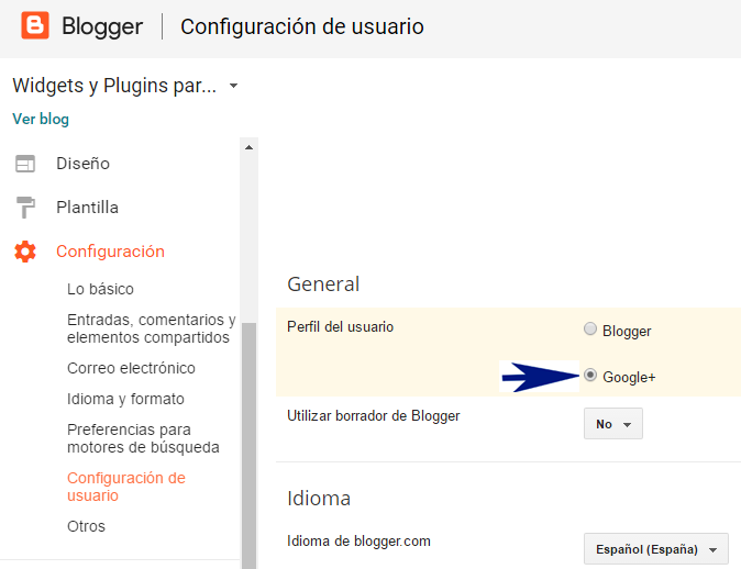 Gadget Perfil integrado con botón de Google+ estilo Material design Blogger
