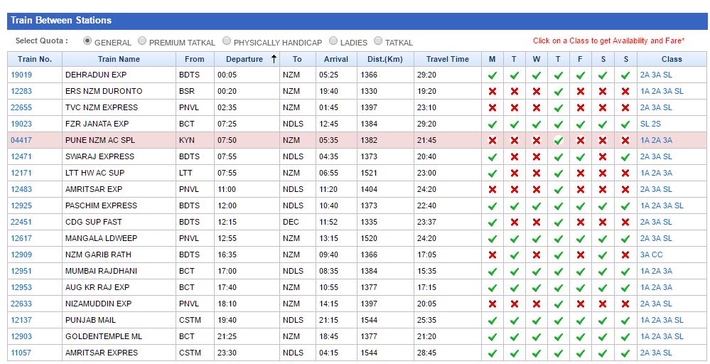 How To Find Train by Color Code on IRCTC Train Booking Page
