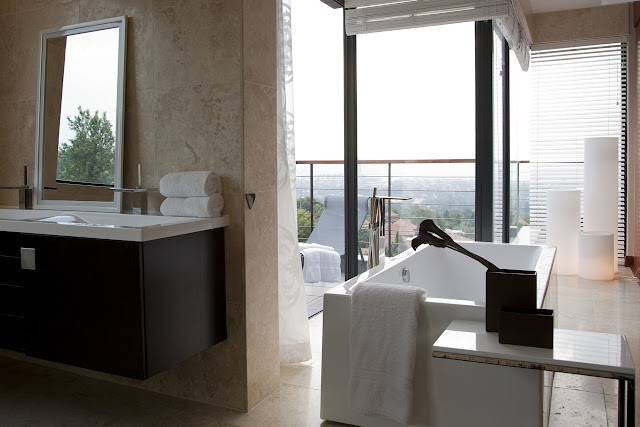 Picture of modern bathroom with the view