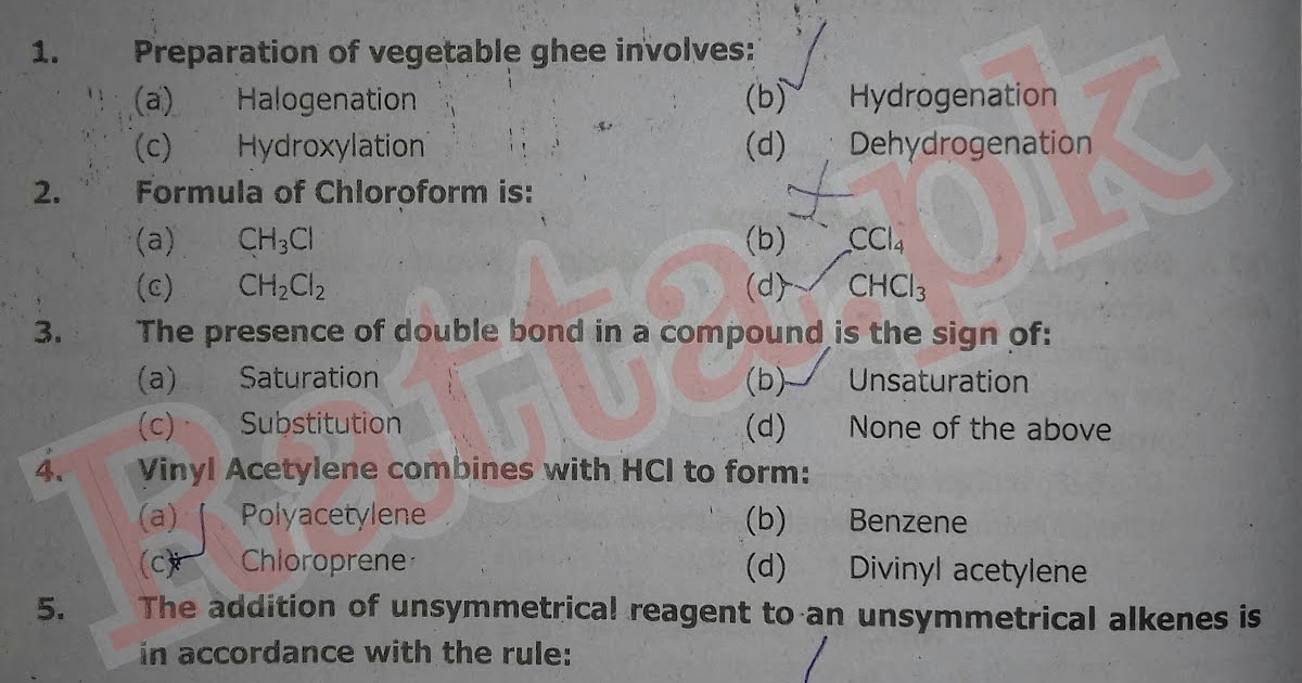 FSc 2nd Year Chemistry Chapter 8 Notes [MCQs & Short Questions ...