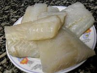 Lomos de bacalao desalado.