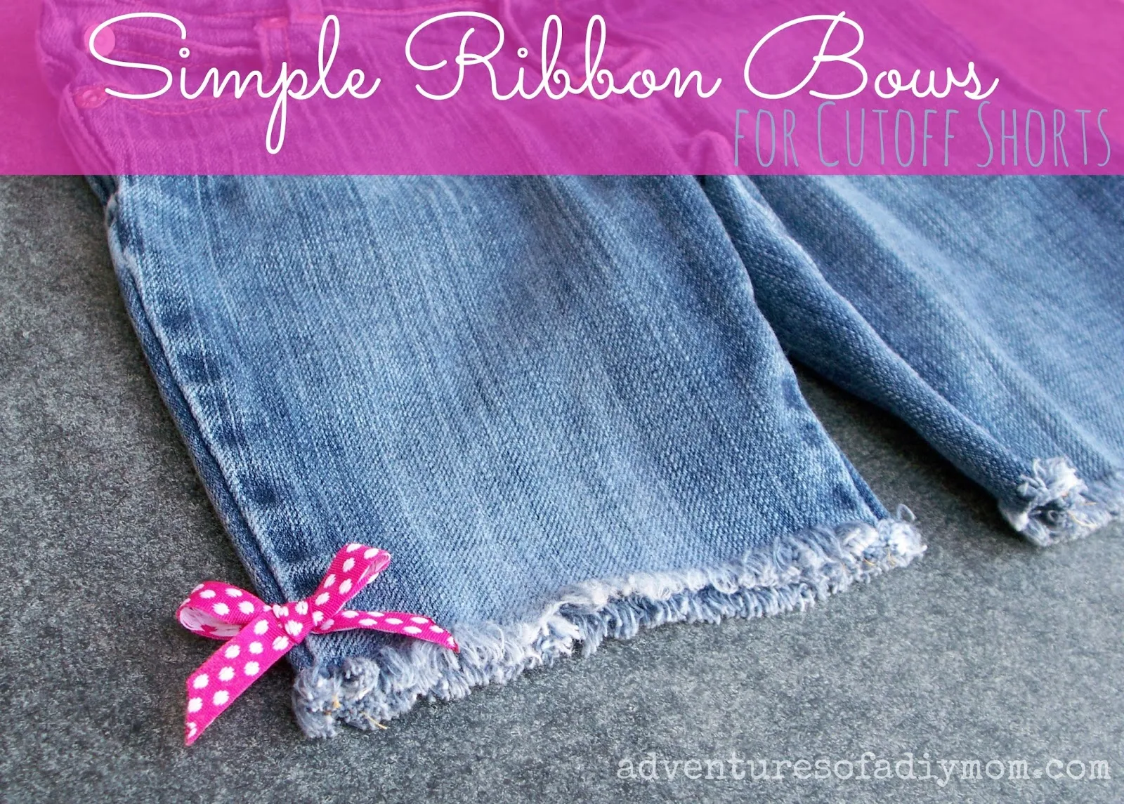 Cutoff Jean Shorts with Simple Ribbon Bows