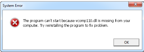 le fichier vcomp110.dll