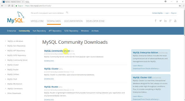 Instalação do MySQL 5.7 para Windows