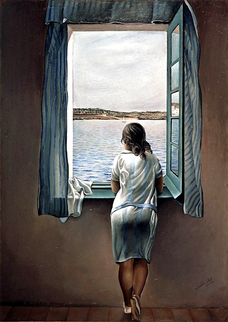 Quadro di Salvador Dalí, Ragazza che guarda il mare fuori dalla finestra