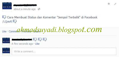 Cara Membuat Komentar Jempol Terbalik di Facebook