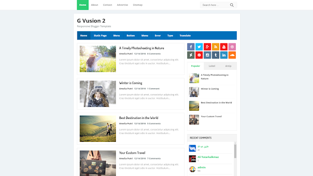 G Vusion 2 Update Responsive Blogger Template