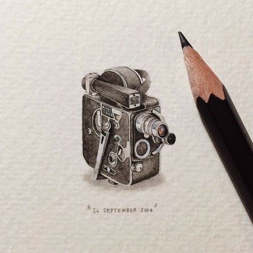 31-Bolex-Camera-Lorraine-Loots-Miniature-Paintings-Commemorating-Special-Occasions-www-designstack-co