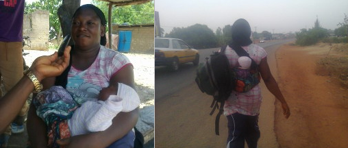 nursing mother trekking buhari