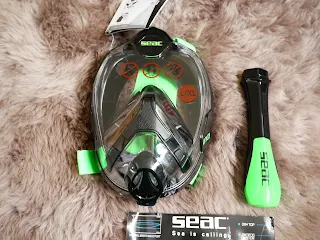 all in one snorkelling mask with integrated breathing tube
