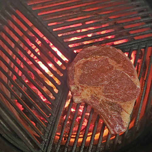Phone post BoneIn Ribeye Steak on the Big Green Egg