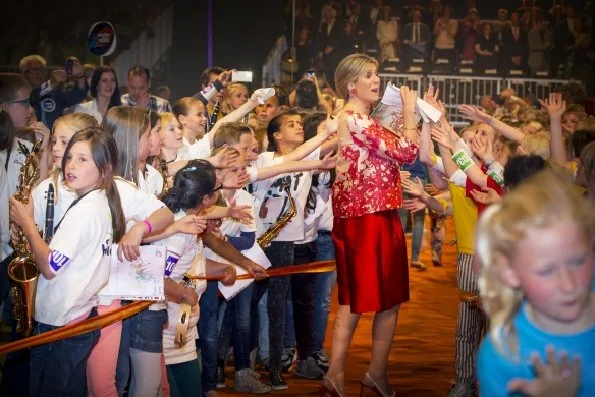 Queen Maxima of The Netherlands attended the final concert of the 2nd edition of Kinderen Maken Muziek (Children make music)