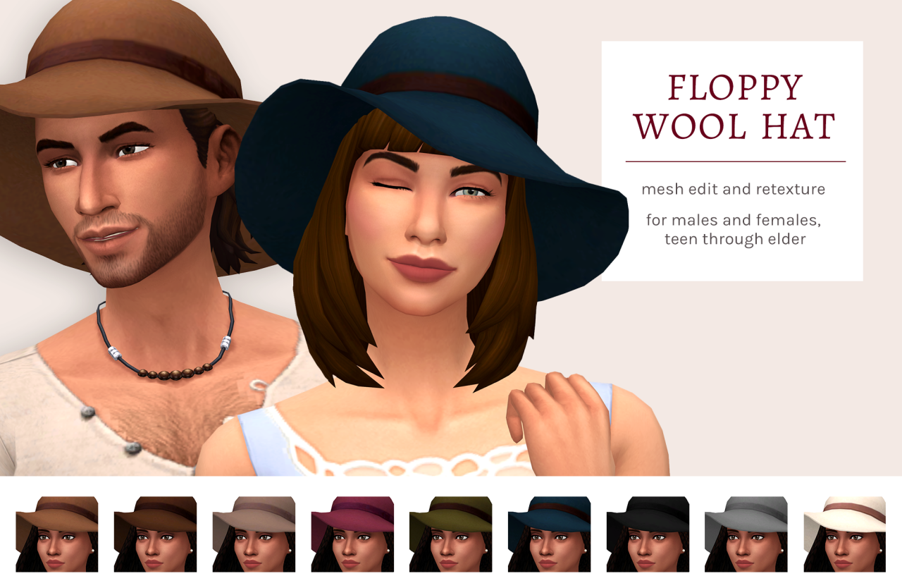My Sims 4 Blog Floppy Wool Hat For Males And Females By