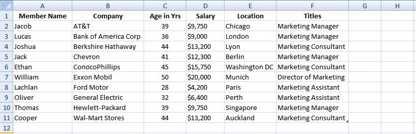 Microsoft Excel Tips: Create a Table in Excel 2007