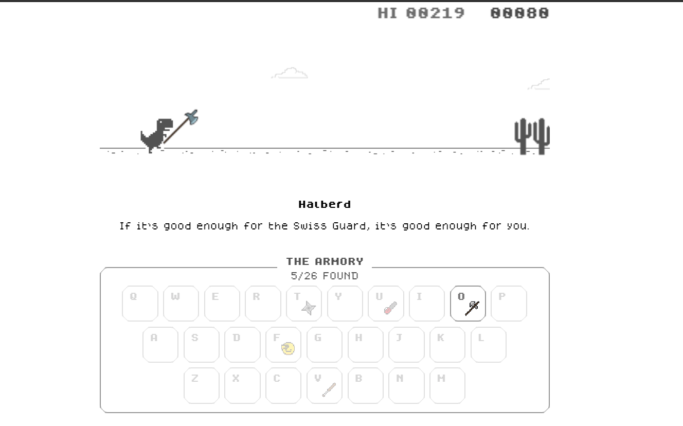 updating its offline dinosaur game