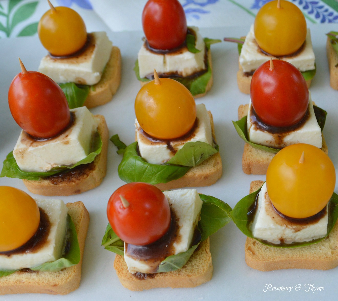 Mini Caprese Skewers with Balsamic Glaze - Easy Summer Appetizer