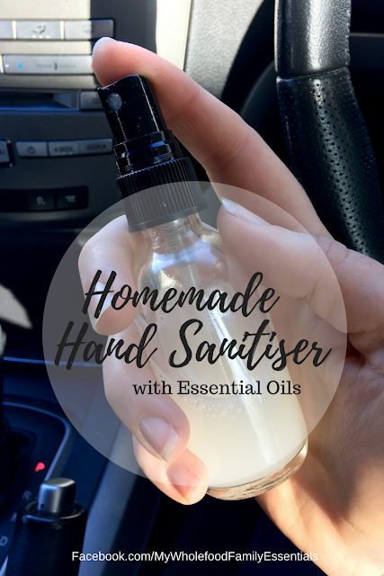 DIY Homemade Hand Sanitiser with Essential OIls - www.mywholefoodfamily.com