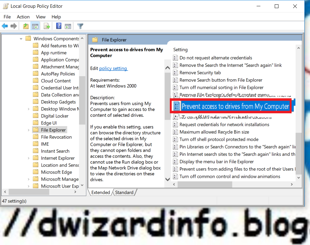How To Restrict Access Of Any User To Drives Or Selected Drives In My