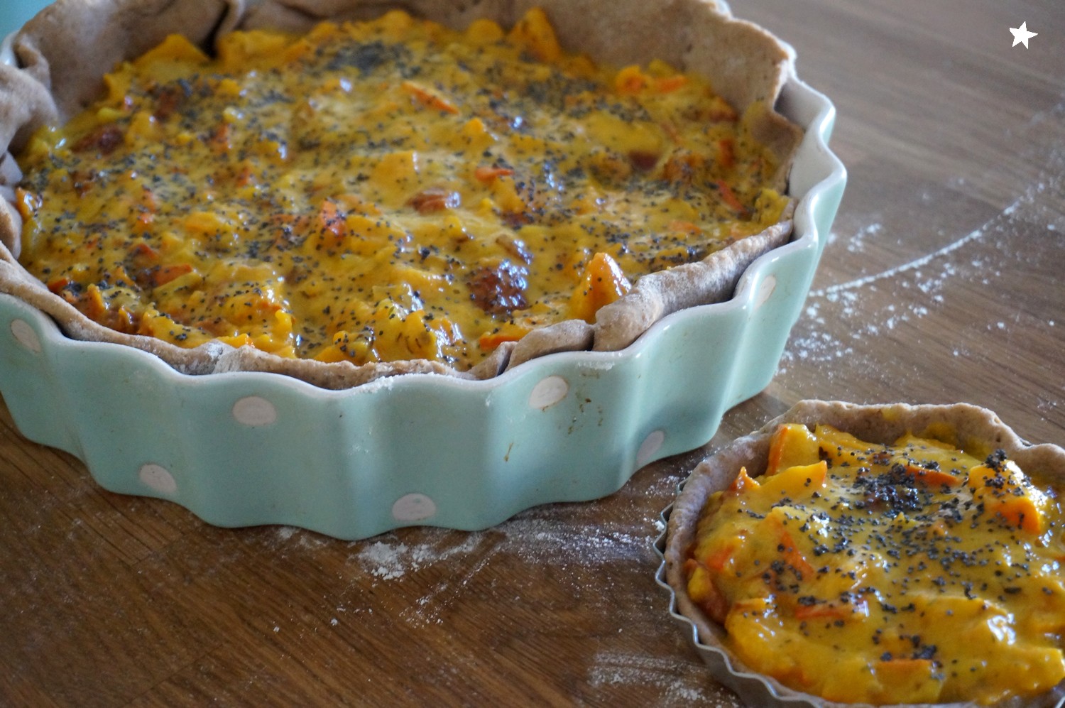 Farine d'étoiles Quiche automnale potimarrontomates séchées (sans