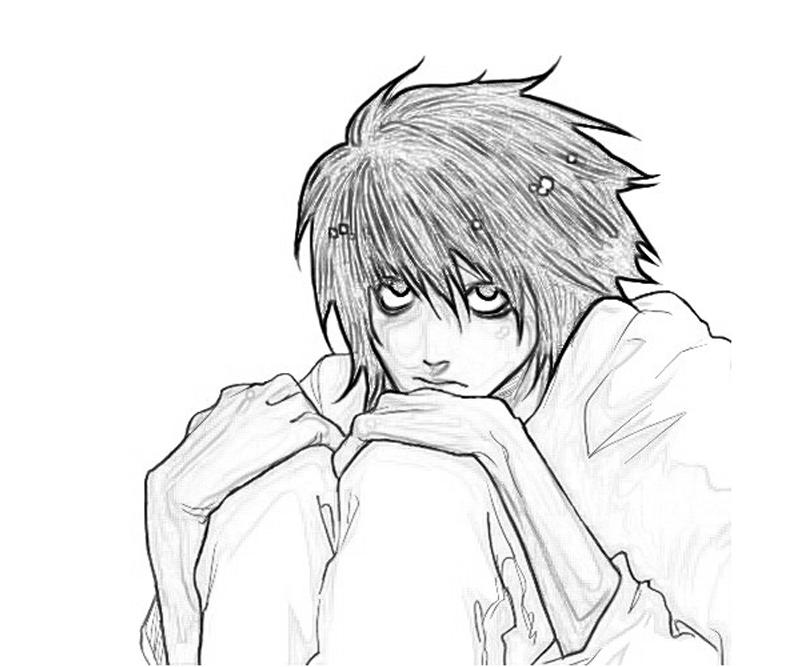 Coloring page of Light Yagami