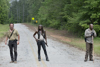 Lennie James, Andrew Lincoln, and Danai Gurira in The Walking Dead Season 6