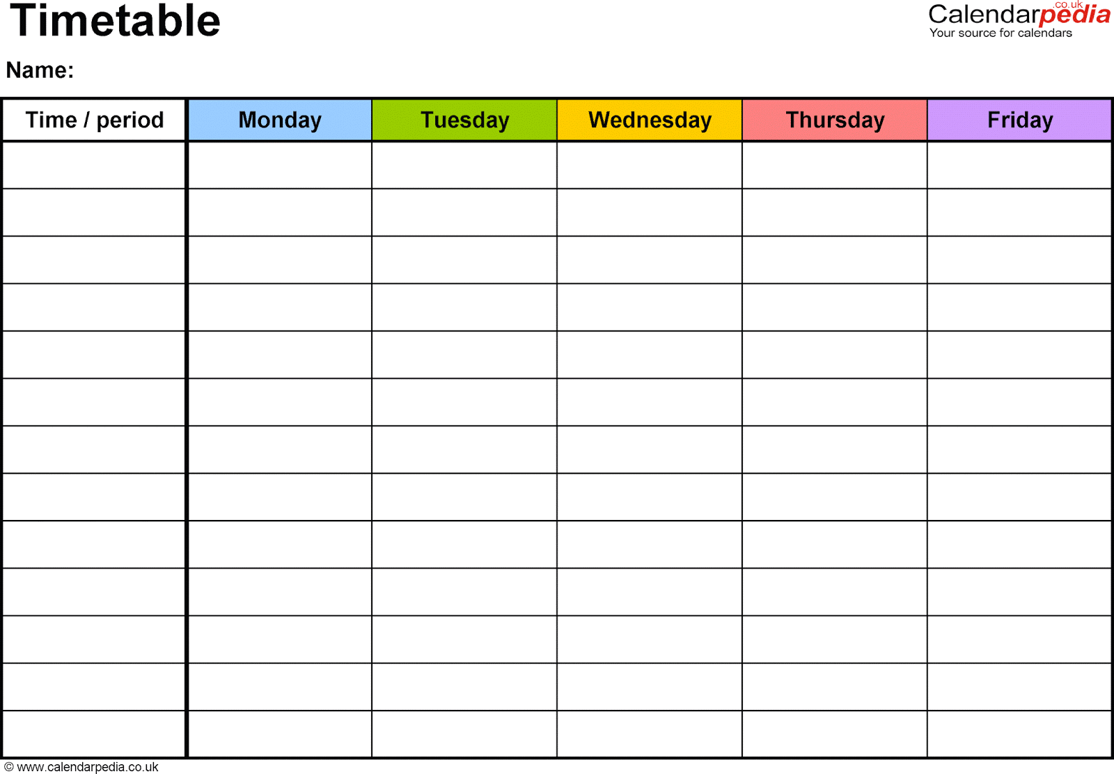 You English Student Timetable You English Student Timetable