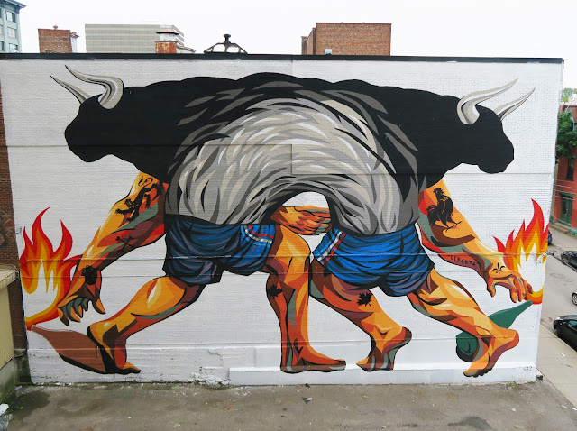 While you discovered some progress images a few days ago, JAZ has now wrapped up his latest intervention on the streets of Montreal, Canada.