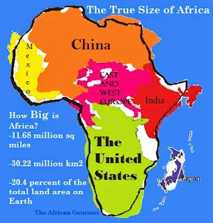 Mexico, China, Eastern and Western Europe, India, the USA and Japan can all fit into Africa's total land area very comfortably.
