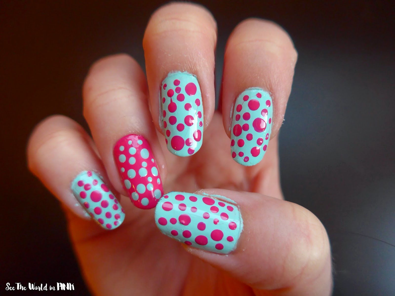 Manicure Monday (polka dot nails) + Monthly Pedicure (mermaid toes ...
