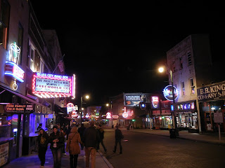 Beale Street on a Sunday night in Memphis, TN
