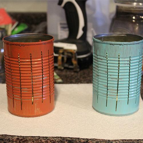 Rustic Tin Can Tea Lights Do it yourself ideas and projects